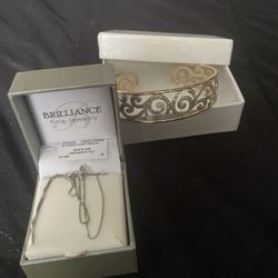 Sterling Silver Necklace And Bangle