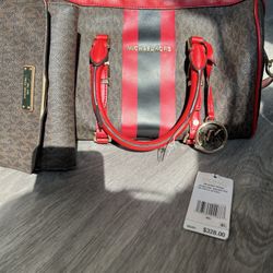 MICHAEL KORS Bedford Travel Stripe Satchel