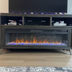 65in Entertainment Center With Fireplace 