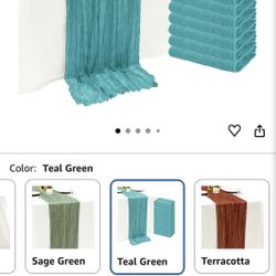 12Pack Teal Green Table Runner 10Ft Cheesecloth Table Runner Long