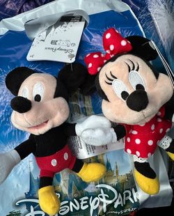Disney Park Authentic Magnetic Plush Minnie & Mickey Pair