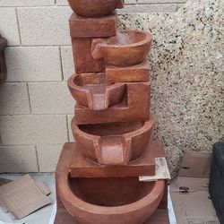 Cement fountain different colors 