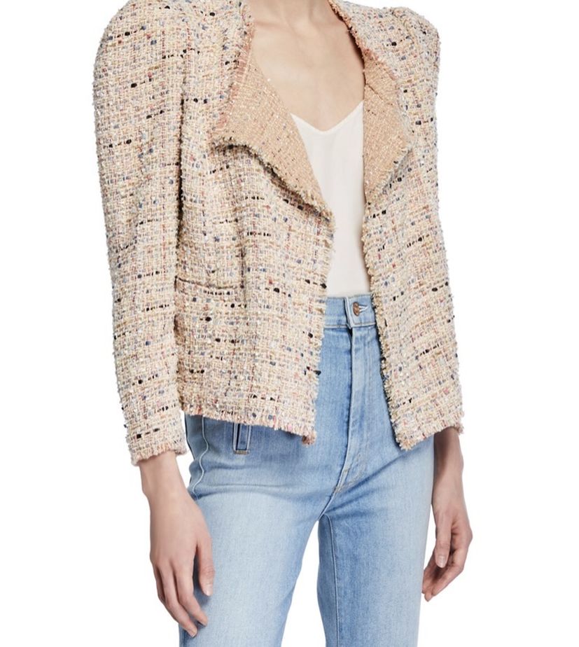 Iro Cartaspe Puff-sleeve Tweet Jacket Size 6