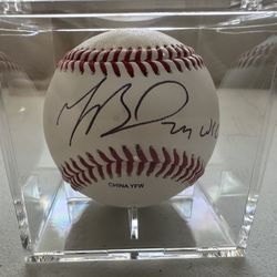 MOOKIE BETTS SIGNED LOS ANGELES LA DODGERS AUTOGRAPHED BASEBALL W/CUBE W/COA 790