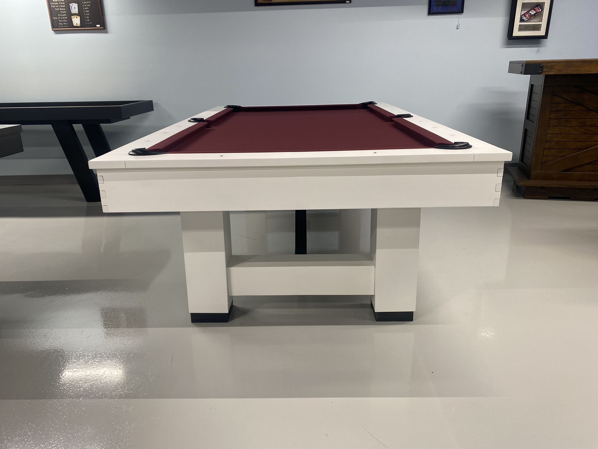 Custom White Pool Table
