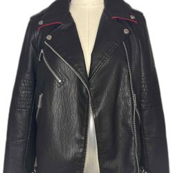 BCBGeneration Faux Leather Black Jacket Size SM Tall - RN79675