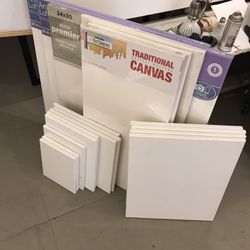 Brand New Artist Canvas Ready To Paint Set Of 17 