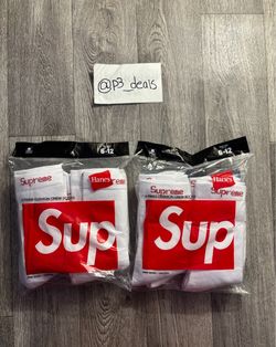 White supreme socks