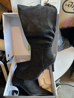 New SelenePair Women's Knee High Boots Pointed Toe Stiletto High Heel Long Boots Side Zipper Dress Boots  $25 Firm 