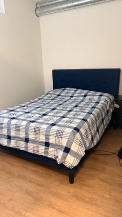 Zinus queen bed with frame and mattress
