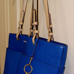 Michael Kors Pebbled Leather Pocket Tote, Accents + Bonus Gift