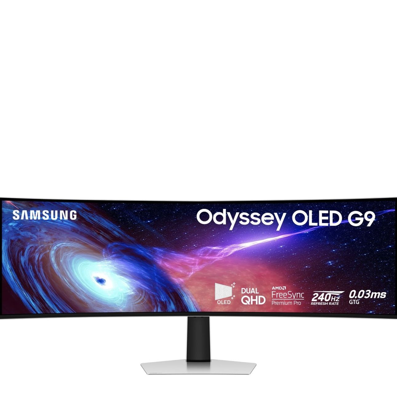 SAMSUNG 49" Odyssey OLED G9 (G95SC) Series Curved Smart Gaming Monitor, 240Hz, 0.03ms, G-Sync Compatible, Dual QHD, Neo Quantum Processor Pro, LS49CG9