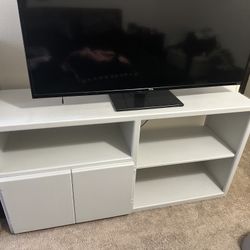 White Wooden TV Stand / Media Console with Storage