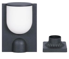 12.8" Glass Outdoor Post Lights, Lamp Post with Pier Mount Base Hard Wired Waterproof Pole Light Fixture with E26 Bulb for Driveway Entrance Pillars E
