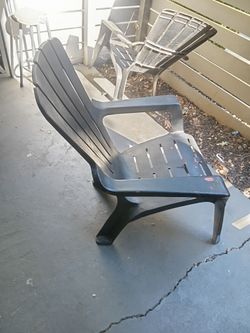 Black Plastic Adirondack Outdoor Chair