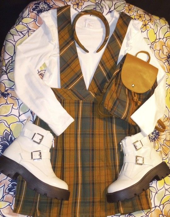 Max Studio Girl's Plaid Jumper Dress - Size 10 girls