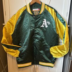 Oakland As Jacket Green ( Mitchell & Ness) XL Classic 