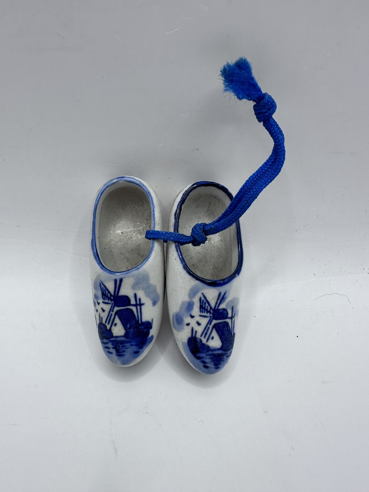 Mini Vintage Holland Delft Blue Clog Shoes Pair