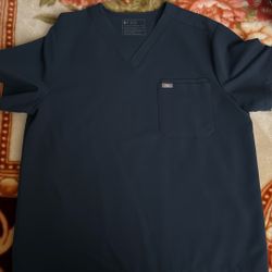 FIGS  XL Scrub Tops Dark Harbor & Classic Black