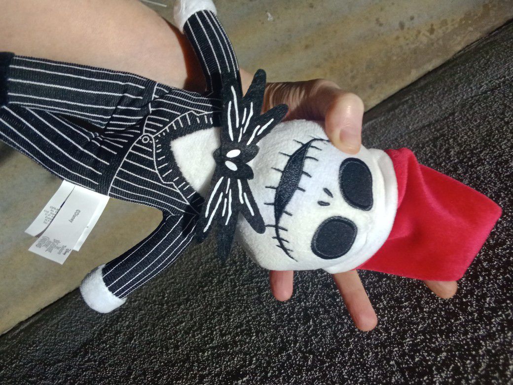 Plush Jack Skeleton Doll With Xmas Hat