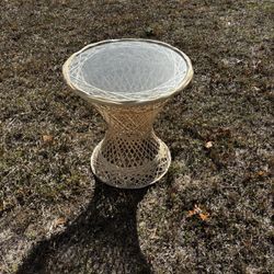 Small Glass Top Fiberglass Table