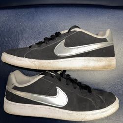 Size 10 - Nike Court Royale Black Metallic Silver W
