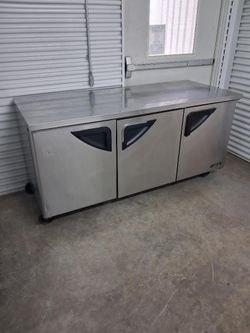 Turbo Air Commercial Cooler 3 Door Stainless Steel Undercounter Refrigerator Fridge