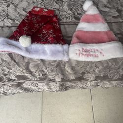 New Hat Baby 1st Christmas Hat Pink And 1 Adult Red