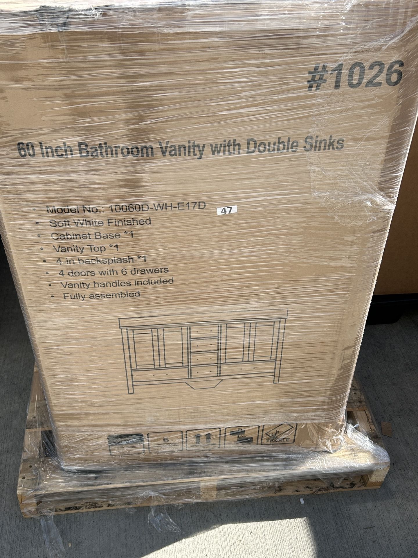 60 Inch Bathroom Vanity with Double Sinks