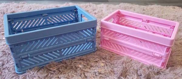Set of 2 Super Cute Collapsible Nesting Crates

