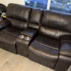 Leather Brown Couch for Sale! 