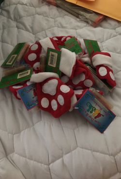 Pet paw stockings with glitter glue