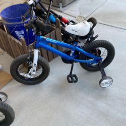 Royalbaby Bmx Bicycle Bike Freestyle With Training Wheels (used) Blue Toddler To Kids