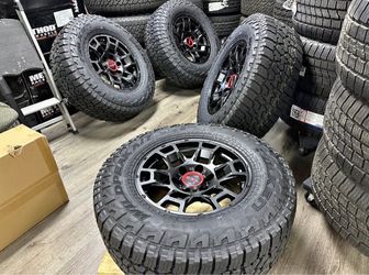 17" Black Toyota 4Runner TRD Pro Style wheels Rims Falken AT3W 265/70/17