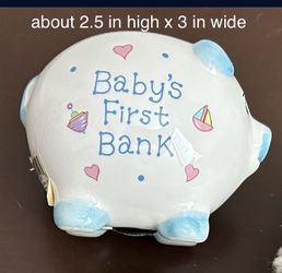 baby first piggy bank-ceramic (size listed)