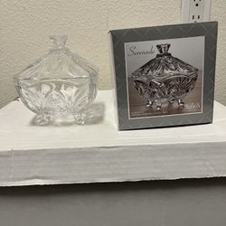 Serenade - Crystal Candy Dish With Lid - (New)  5 - 1/2” - Tall