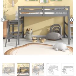 Gray Loft Bunk Bed 