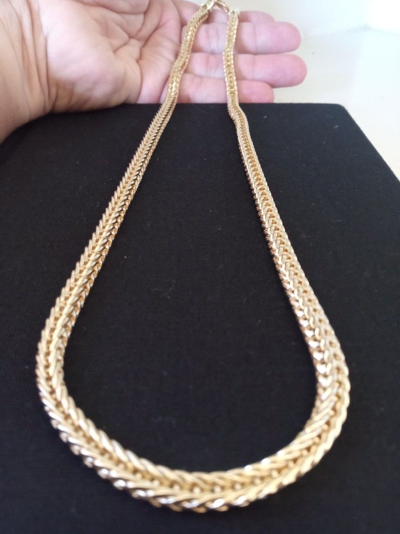 Gold 18k Plated Box Necklace Chain.