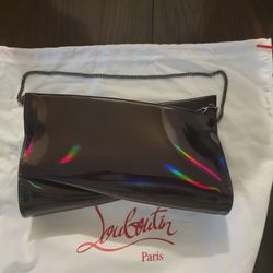 Christian Louboutin Loubitwist Small Patent Leather Black Clutch / Bag Sold Out 