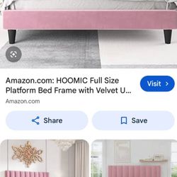 Full Size Pink Velvet Bed