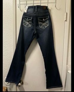 Wallflower Womens 5/27 Luscious Curvy Jeans Insta Stretch Bootcut Mid Rise Blue