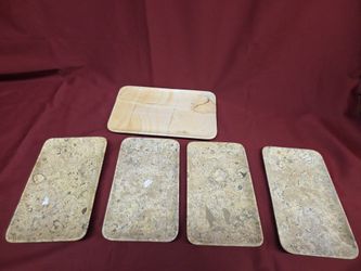 Tray 5.5x9 5 - 4 Pcs/Tray 7x11- Pc- Fossil/Burma Teak Marble 