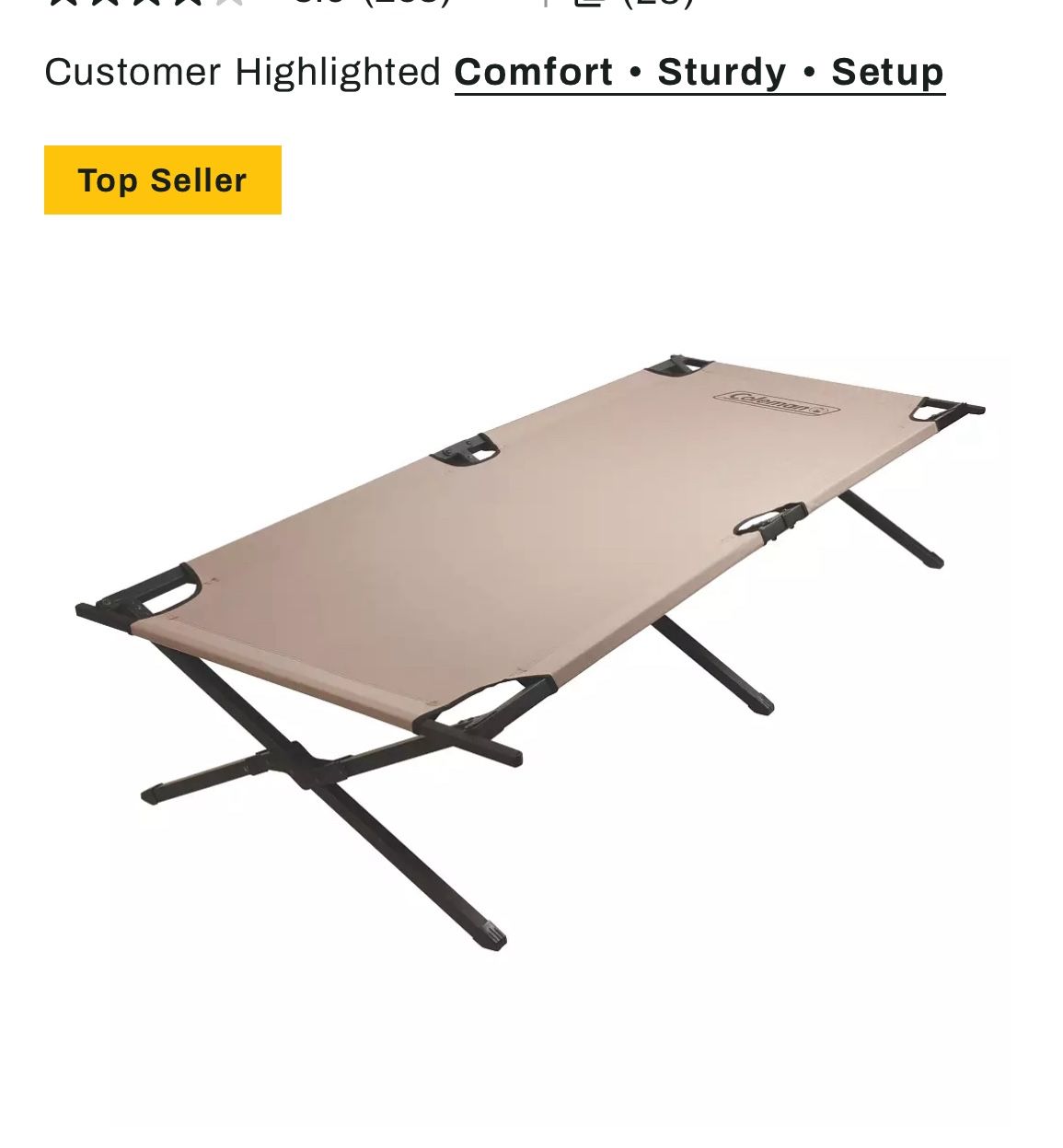 Coleman Camping Cot Used