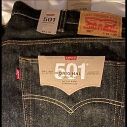 Brand New Tag On Black Levi 501 Original  46x30