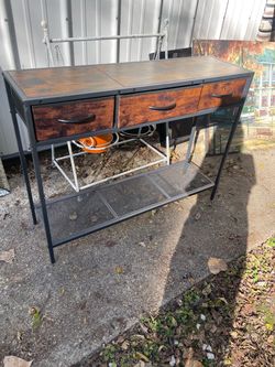 Industrial look Console Table with 3 Drawers