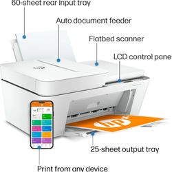 HP DeskJet 4155e Wireless Color Inkjet Printer, Print, scan, copy