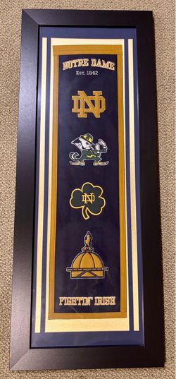 University of Notre Dame framed banner