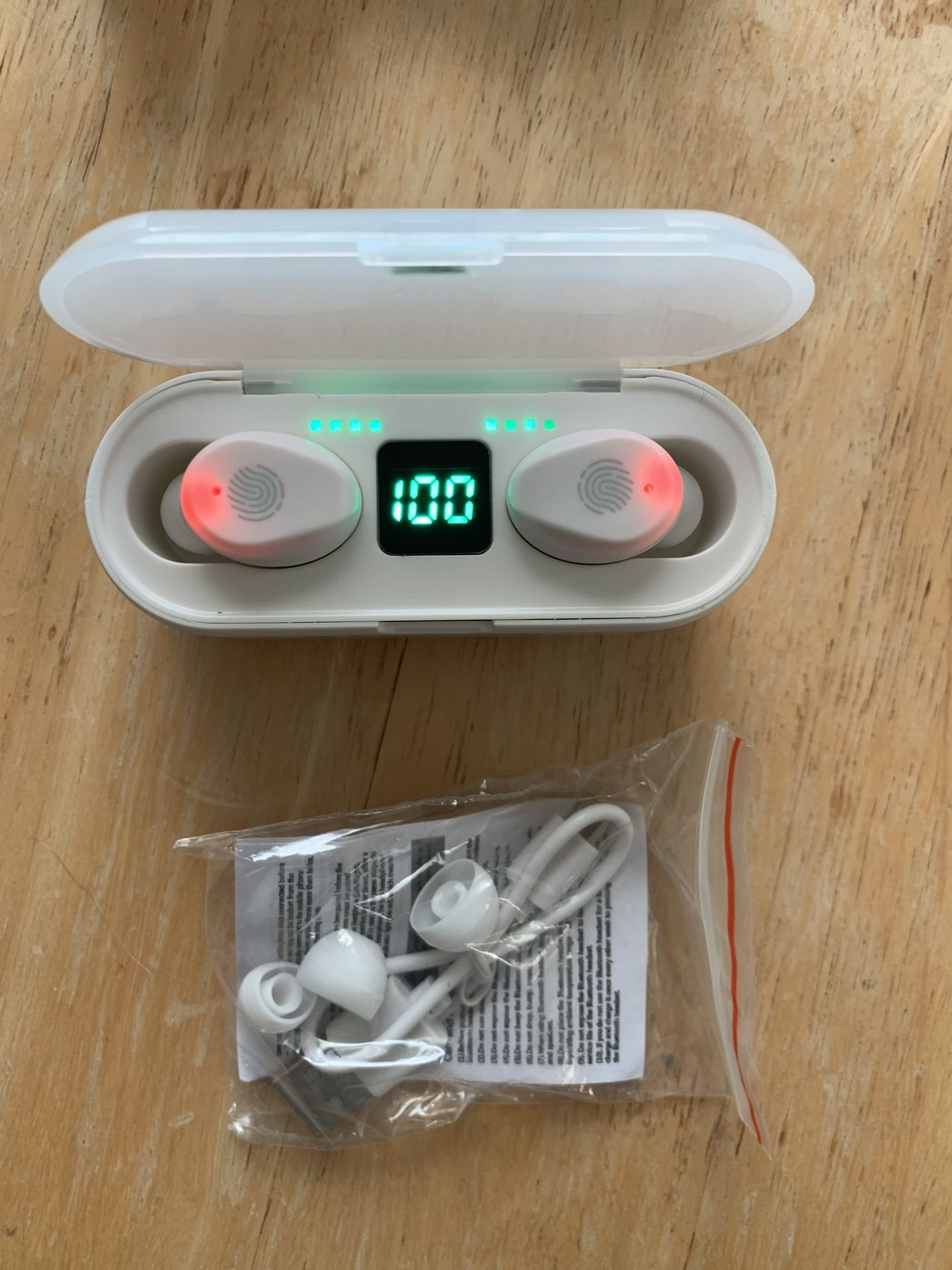 White Bluetooth 5.0 Earbuds TWS Wireless Headphones Headset Stereo Samsung Android iPhone Earphone Gift.