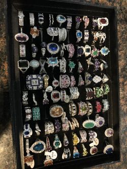 Sterling silver different variety and sizes of rings very pretty for sale