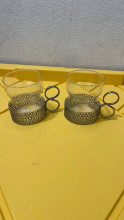 Set of 2 Iittala Finland Tsaikka Clear Glass with Handle